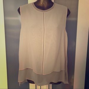 Vince Cream Rose Sleeveless Top Size Large